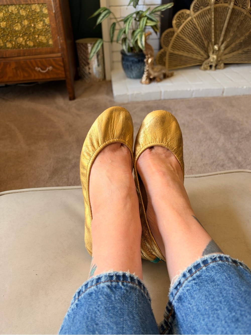 Tieks Golden Glitz Leather Ballet Flats
